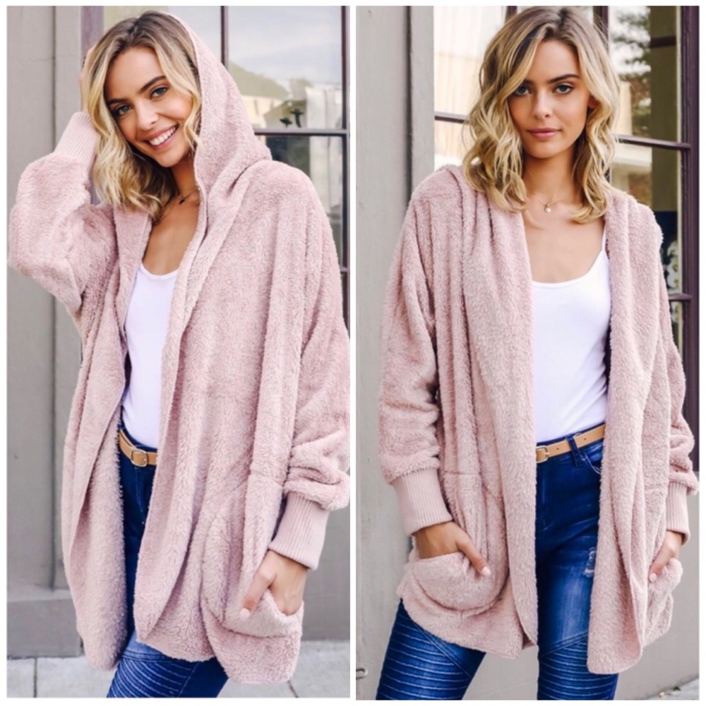 ❄️LAST1️⃣//MAUVE BLANKET CARDIGAN FLEECE HOODIE